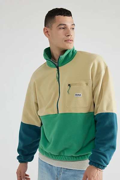 Shop Marmot Retro Rocklin Half-zip Fleece Jacket In Green, Men's At Urban Outfitters