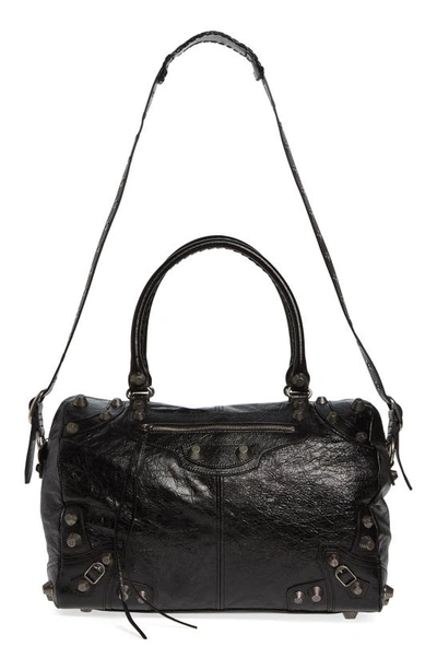 Shop Balenciaga Le Cagole Leather Duffle Bag In Black