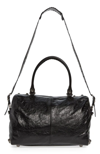 Shop Balenciaga Le Cagole Leather Duffle Bag In Black