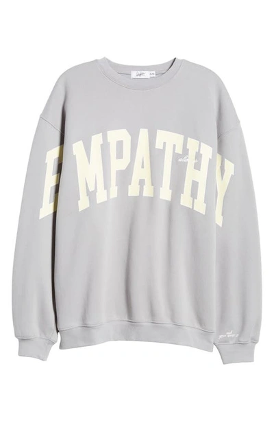 Shop The Mayfair Group Empathy Sweatshirt In Slate Grey/ Yellow