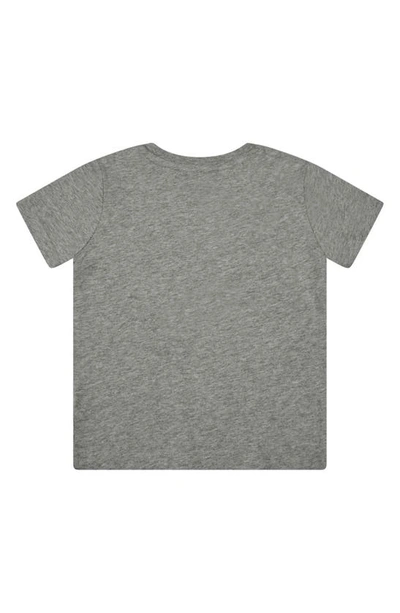 Shop Brooks Brothers Kids' Dad's Favorite Brand Flocked Graphic T-shirt In Medium Heather Grey