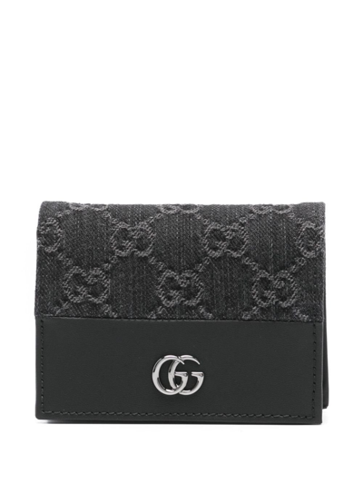 Shop Gucci Black Gg Supreme Denim Wallet