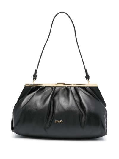 Shop Isabel Marant Black Leyden Leather Shoulder Bag