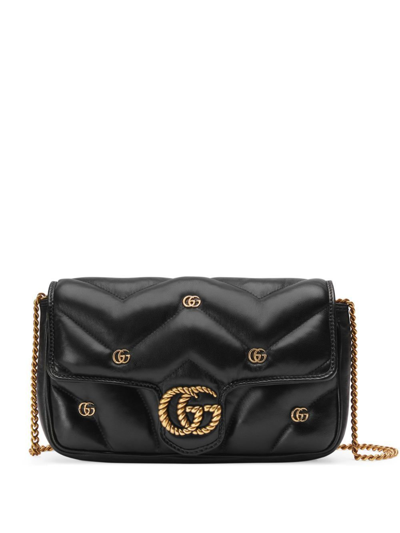 Shop Gucci Black Marmont Leather Cross Body Bag
