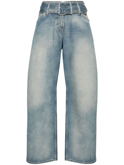 Shop Acne Studios Blue Low-rise Wide-leg Jeans