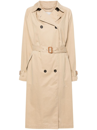 Shop Isabel Marant Neutral Double Breasted Trench Coat - Women's - Cotton In Brown