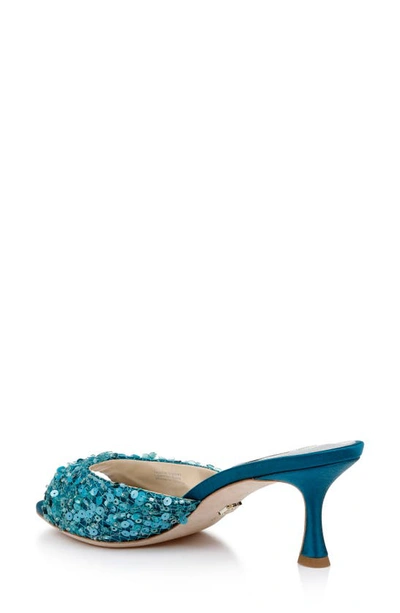 Shop Badgley Mischka Candie Slide Sandal In Turquoise