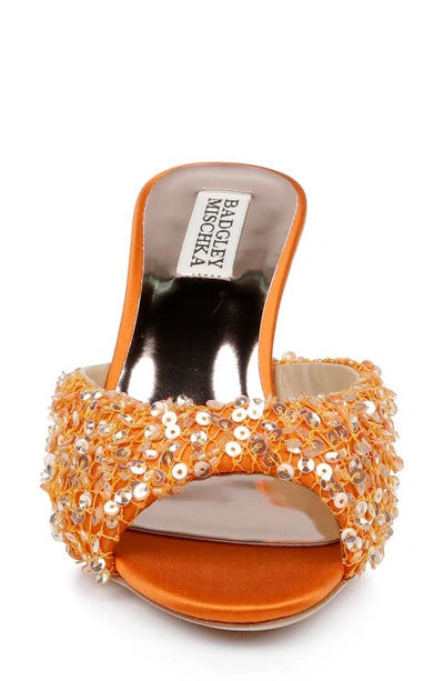 Shop Badgley Mischka Collection Candie Slide Sandal In Orange