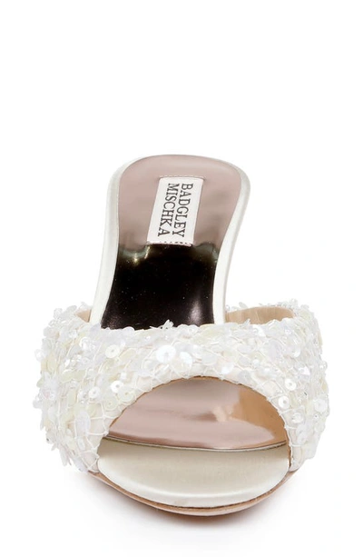 Shop Badgley Mischka Candie Slide Sandal In Ivory