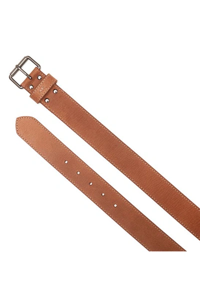 Shop Allsaints Stitched Edge Leather Belt In Tan