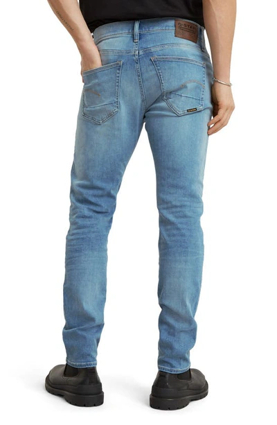 Shop G-star 3301 Slim Fit Jeans In Light Indigo Aged