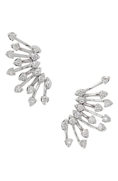 Shop Hueb Luminous Diamond Earrings In White Gold