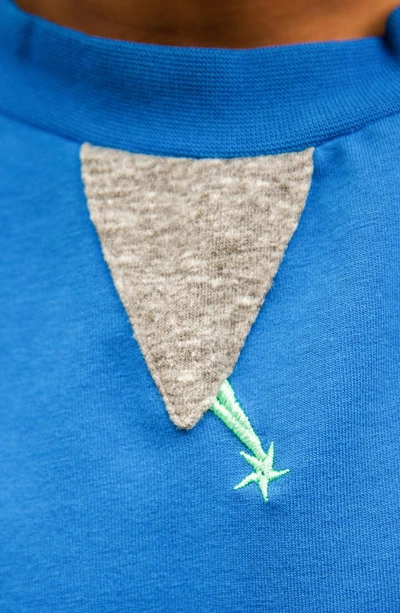 Miki Miette Kids' Iggy Stargazer Embroidered Short Sleeve Sweatshirt In Stargazer