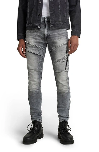 Shop G-star Airblaze 3d Cargo Skinny Jeans In Faded Seal Grey