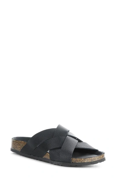 Shop Bos. & Co. Mattie Slide Sandal In Black Alche Leather