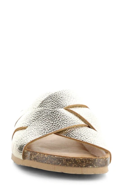 Bos. & Co. Mattie Slide Sandal In Platino Alche Leathe