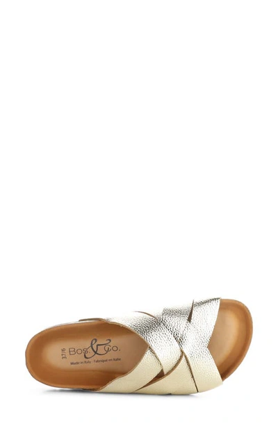 Bos. & Co. Mattie Slide Sandal In Platino Alche Leathe