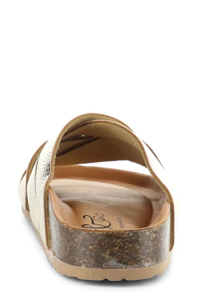 Bos. & Co. Mattie Slide Sandal In Platino Alche Leathe