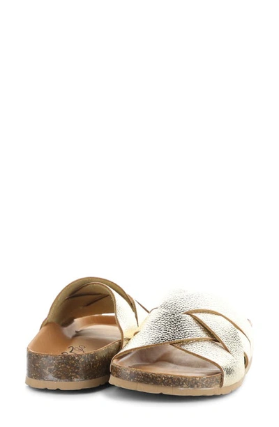 Bos. & Co. Mattie Slide Sandal In Platino Alche Leathe