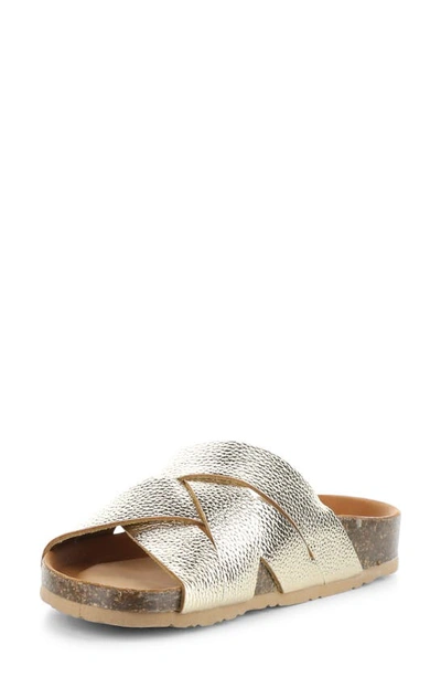 Bos. & Co. Mattie Slide Sandal In Platino Alche Leathe