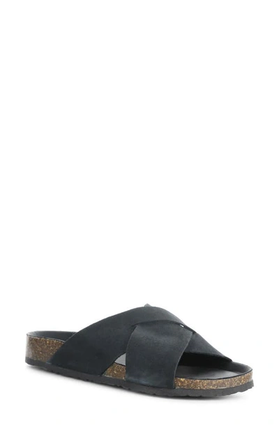 Shop Bos. & Co. Maisie Slide Sandal In Black Suede