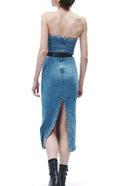 Shop Rag & Bone Jasmine Strapless Denim Midi Dress In Elle