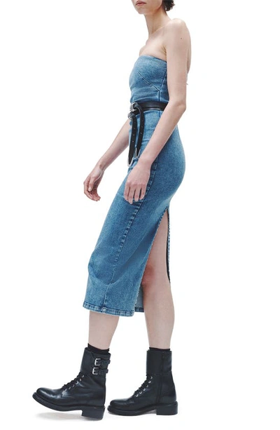 Shop Rag & Bone Jasmine Strapless Denim Midi Dress In Elle