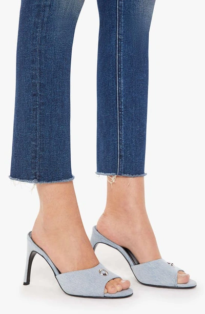 Shop Mother The Dazzler Mid Rise Frayed Ankle Slim Jeans In Cest La Vie