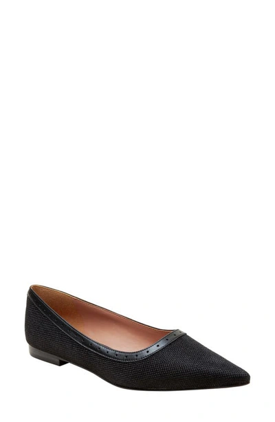 Shop Linea Paolo Newport Pointed Toe Flat In Black