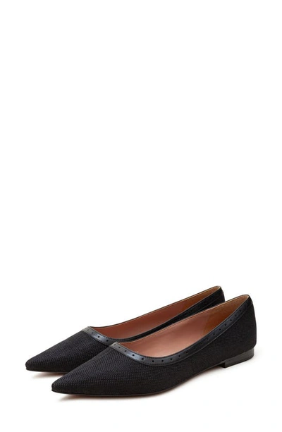 Shop Linea Paolo Newport Pointed Toe Flat In Black