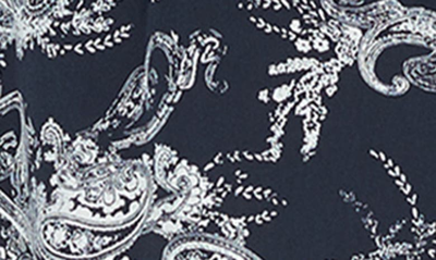 Shop L Agence Vivian Paisley Belted Silk Midi Dress In Black/ Ecru Sketch Paisley