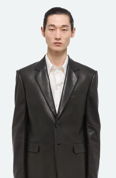 Shop Helmut Lang Gender Inclusive Leather Blazer In Black