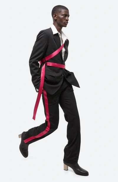 Shop Helmut Lang Seatbelt Virgin Wool Sport Coat In Black/ Pink