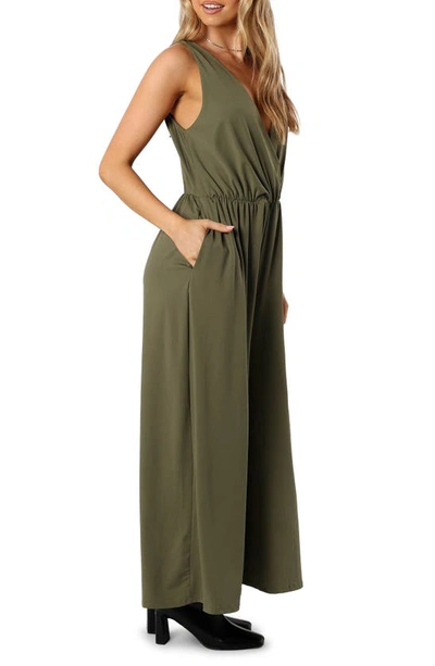 Petal And Pup Miya Wide Leg Jumpsuit In Olive