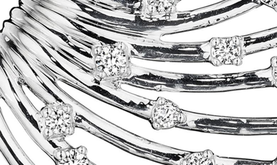 Shop Hueb Luminus Diamond Fan Earrings In White Gold
