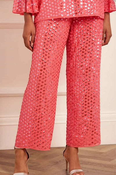 Shop Needle & Thread Raindrop Gloss Trousers In Pink