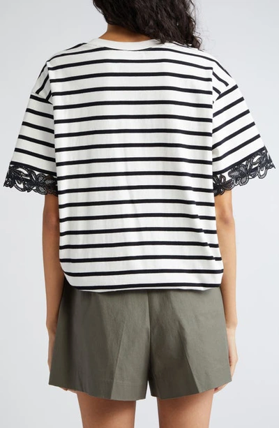 Shop 3.1 Phillip Lim / フィリップ リム Stripe Drape Front T-shirt In White Multi Stripe
