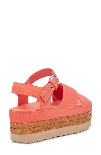 Shop Ugg Aubrey Ankle Strap Platform Sandal In Vibrant Coral