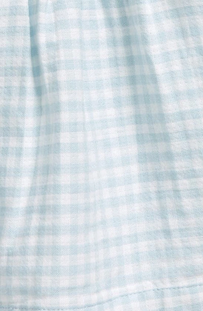 Shop Nordstrom Cotton Gingham Top & Bloomers In Blue Drift Gingham