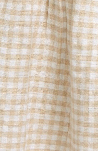Nordstrom Cotton Gingham Top & Bloomers In Beige Oyster Gingham