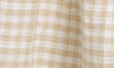 Nordstrom Cotton Gingham Top & Bloomers In Beige Oyster Gingham