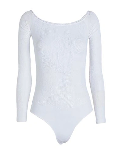 Shop Attico The  Woman Bodysuit White Size Onesize Polyamide, Elastane