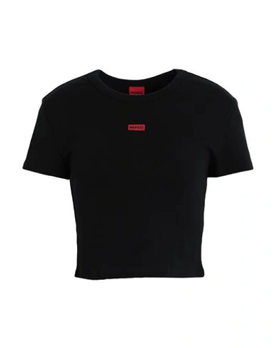 Shop Hugo Woman T-shirt Black Size L Cotton, Elastane