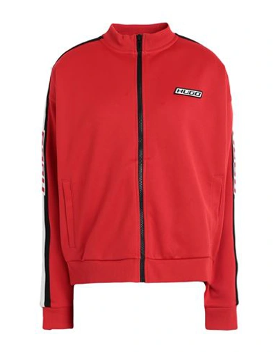 Hugo Boss Hugo Woman Sweatshirt Red Size L Polyester, Cotton In Red