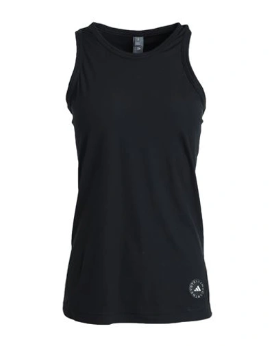 Shop Adidas By Stella Mccartney Asmc Rib Tank Woman Tank Top Black Size L Recycled Polyamide, Elastane