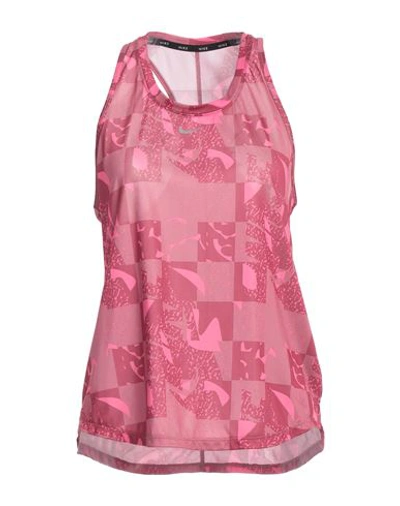 Shop Nike Woman Tank Top Pastel Pink Size L Polyester
