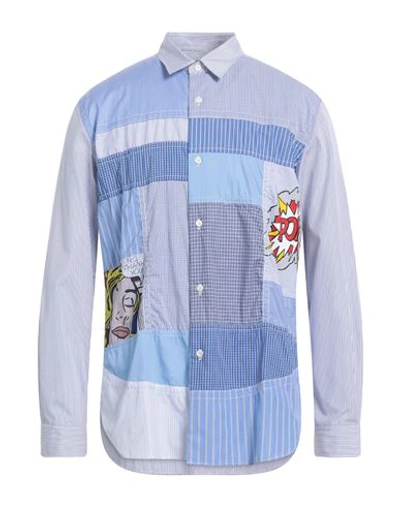Shop Junya Watanabe Comme Des Garçons Man Shirt Azure Size L Cotton In Blue
