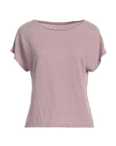 Shop Majestic Filatures Woman T-shirt Light Purple Size 1 Linen, Elastane