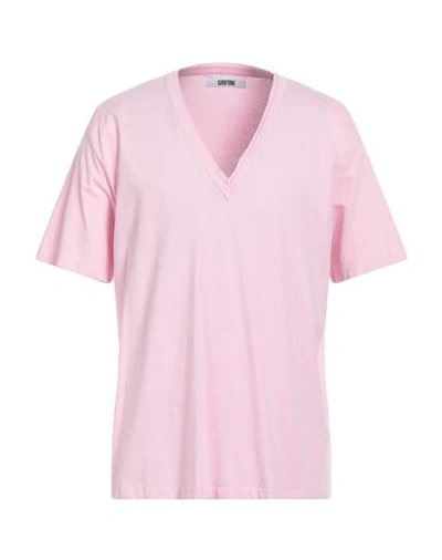 Shop Grifoni Man T-shirt Pink Size S Cotton