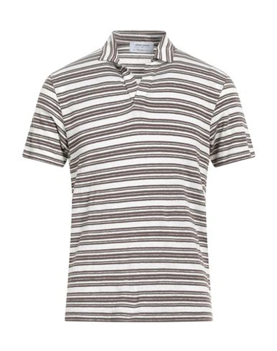 Shop Gran Sasso Man Polo Shirt Khaki Size 40 Linen, Cotton, Elastane In Beige